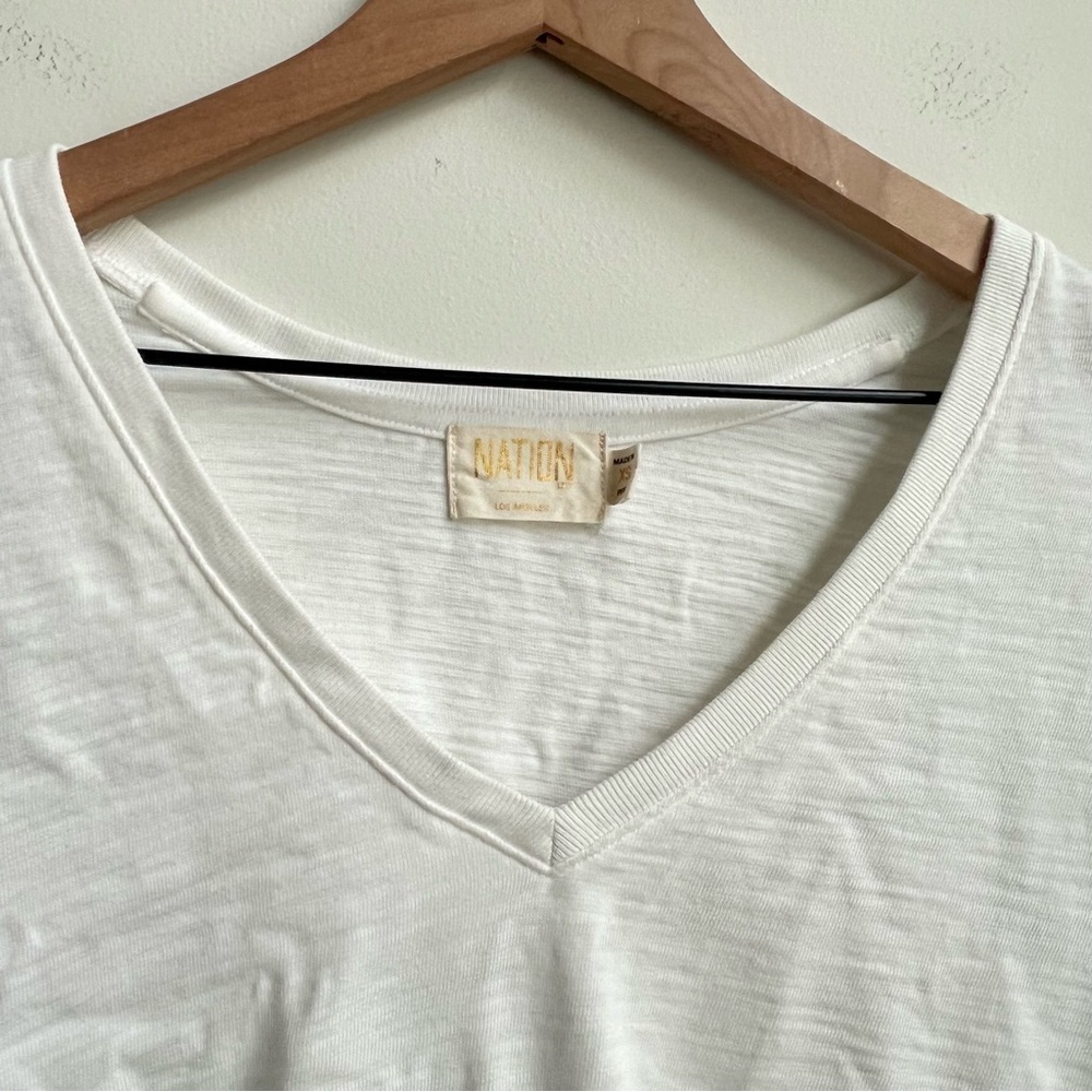 Nation LTD Jude Embroidered Smocked Ballon Sleeve V-neck White Top XS Patriotic - Picture 11 of 12